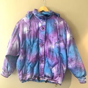 Bogner Womens  Purple Blue Ski Jacket Size Large Goose Down Filled Vintage